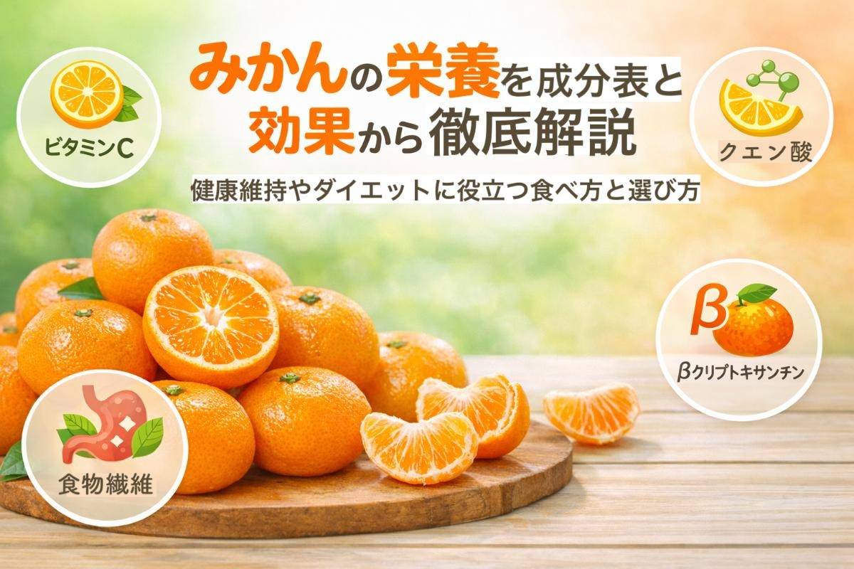 みかんの栄養を成分表と効果から徹底解説｜健康維持やダイエットに役立つ食べ方と選び方