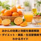 みかんの効果と効能を徹底解説｜栄養素・ダイエット・美肌・生活習慣病予防までわかるガイド
